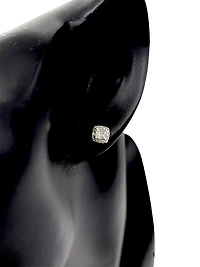 14K White Gold 0.22cttw Canadian Diamond Princess Cut Earring