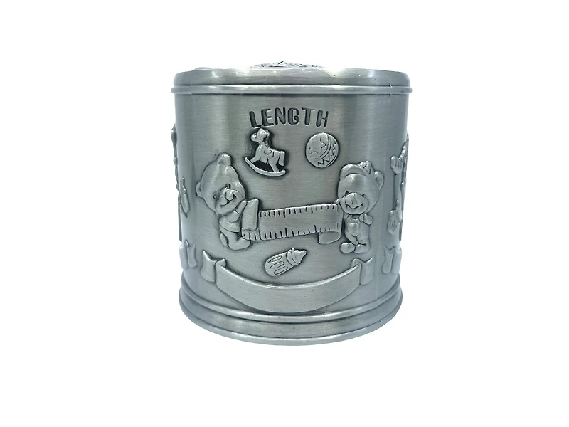 Pewter Engraveable Stork Baby’s First Money Bank