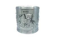 Pewter Engraveable Stork Baby’s First Money Bank