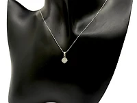 14K White Gold 0.34cttw Princess Cut Canadian Diamond Pendant, 18"