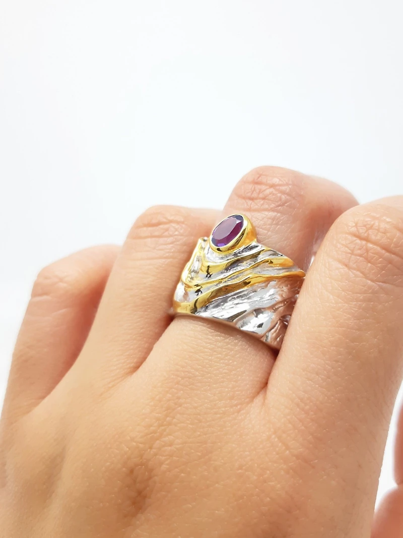 Silver and Amethyst Ring