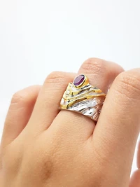 Silver and Amethyst Ring