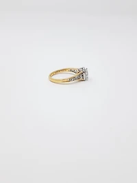 18K White & Rose Gold 0.70cttw Cushion Cut Canadian Diamond Engagement Ring, size 6.5