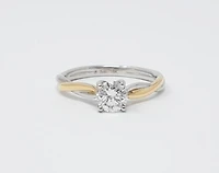 18K White & Rose Gold 0.60cttw Canadian Diamond Engagement Ring, size 6.5