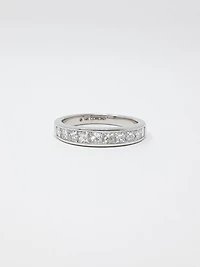14K White Gold 1.00cttw Princess Cut Diamond Channel Anniversary Band, 6.5 - /
