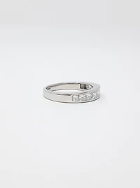 14K White Gold 1.00cttw Princess Cut Diamond Channel Anniversary Band, 6.5 - /