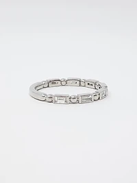 10K White Gold 0.30cttw Baguette Cut Diamond Ring, size 6.5