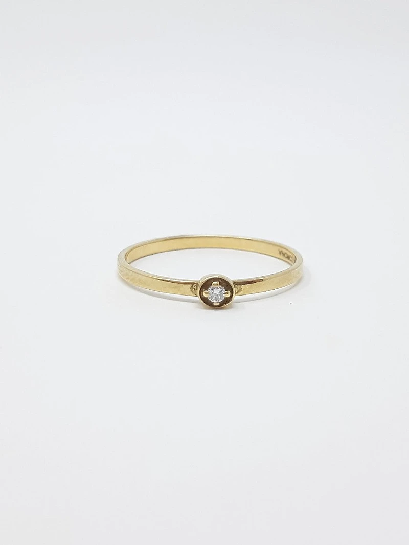 10K Yellow Gold 0.02cttw Diamond Ring - /