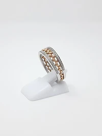 10K White & Rose Gold 0.18cttw Diamond Ring, size 6.5