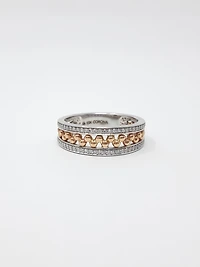 10K White & Rose Gold 0.18cttw Diamond Ring, size 6.5