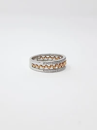 10K White & Rose Gold 0.18cttw Diamond Ring, size 6.5