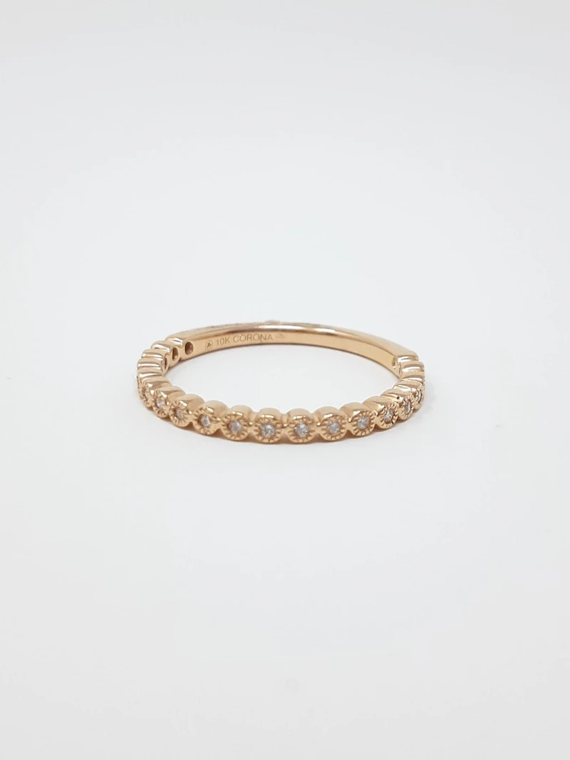 10K Rose Gold 0.10cttw Diamond Ring, size 6.5