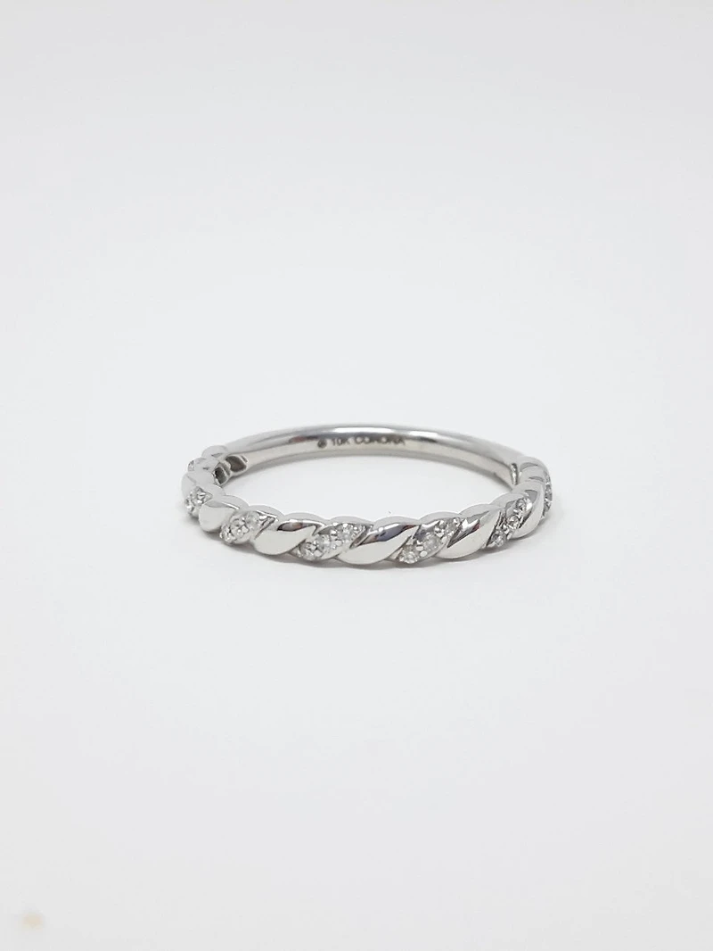 10K Gold 0.10cttw Diamond Stacking Ring / Band