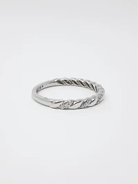 10K Gold 0.10cttw Diamond Stacking Ring / Band
