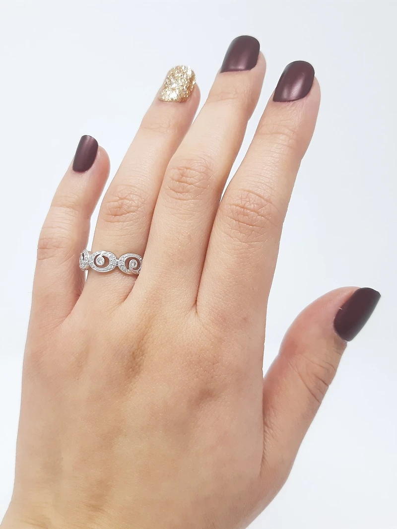 14K White Gold 0.29cttw Diamond Ring- Size 6.5