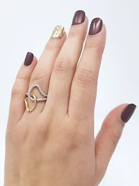 10K White & Yellow Gold 0.21cttw Diamond Ring - 4.5