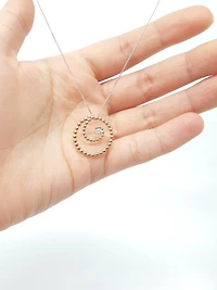 10K White & Rose Gold 0.08cttw Diamond Pendant, 18"