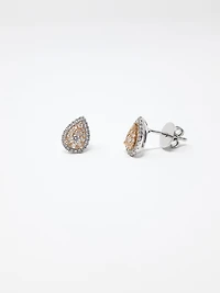 14K White & Rose Gold Two-Tone 0.28cttw Diamond Earrings