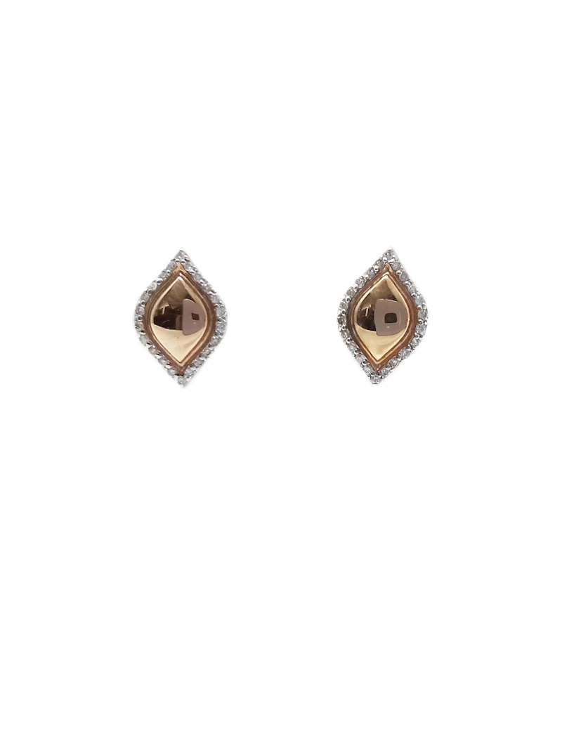 10K White & Rose Gold 0.13cttw Diamond Stud Earrings