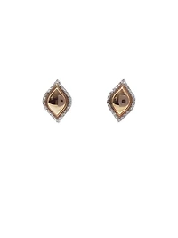 10K White & Rose Gold 0.13cttw Diamond Stud Earrings