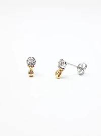 10K White &mYellow Gold 0.10cttw Diamond Studs