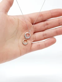10K White & Rose Gold 0.39cttw Diamond Pendant, 18"