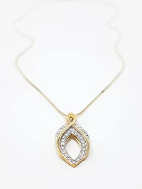 10K Yellow Gold 0.22 Diamond Pendant, 18"