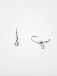 10K White Gold 0.13cttw Diamond Lever Back Earrings