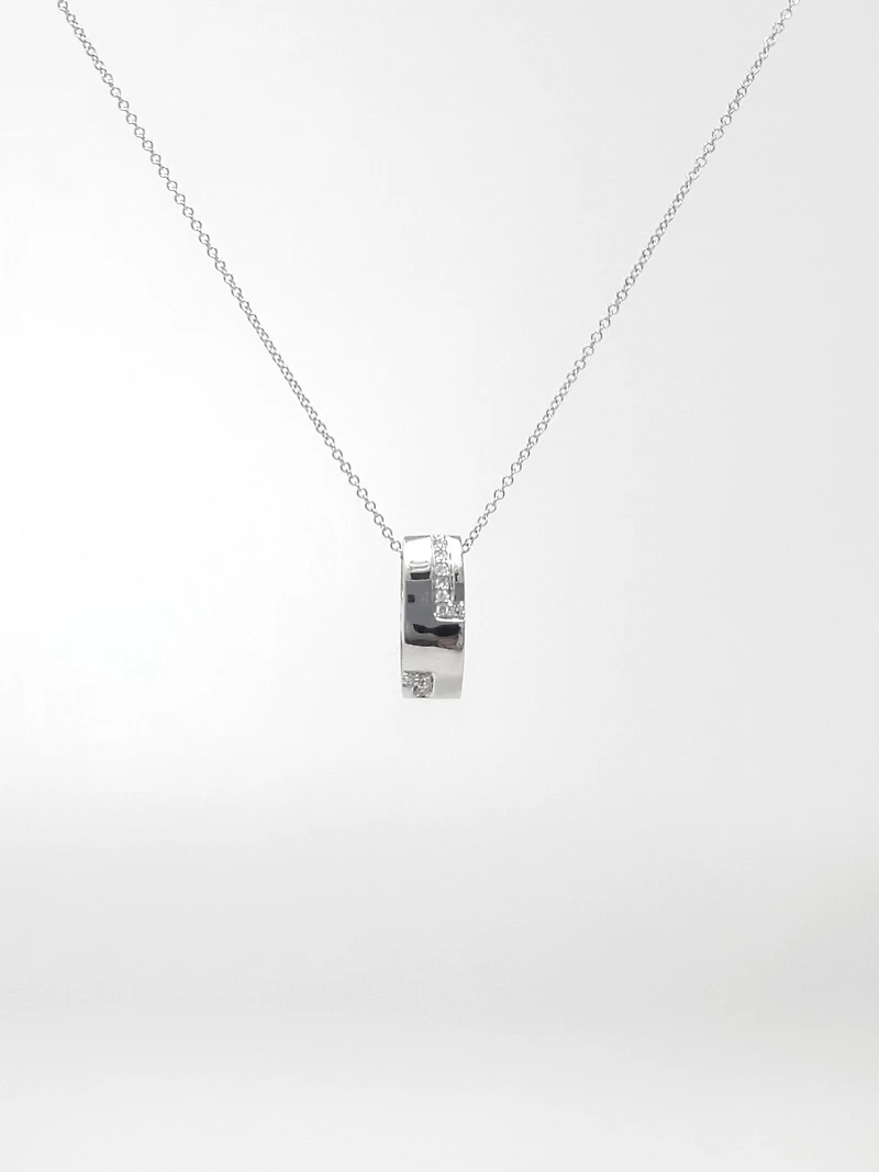 Two-Tone Reversible Pendant with Diamonds
