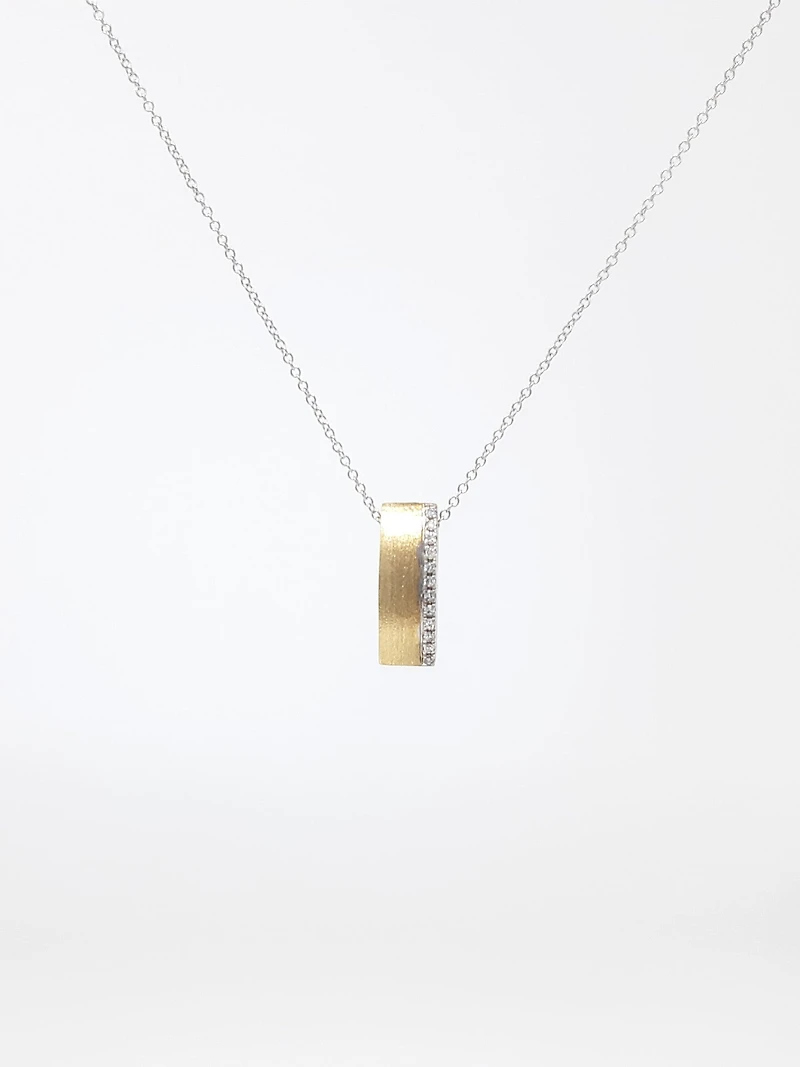 Two-Tone Reversible Pendant with Diamonds