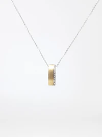 Two-Tone Reversible Pendant with Diamonds