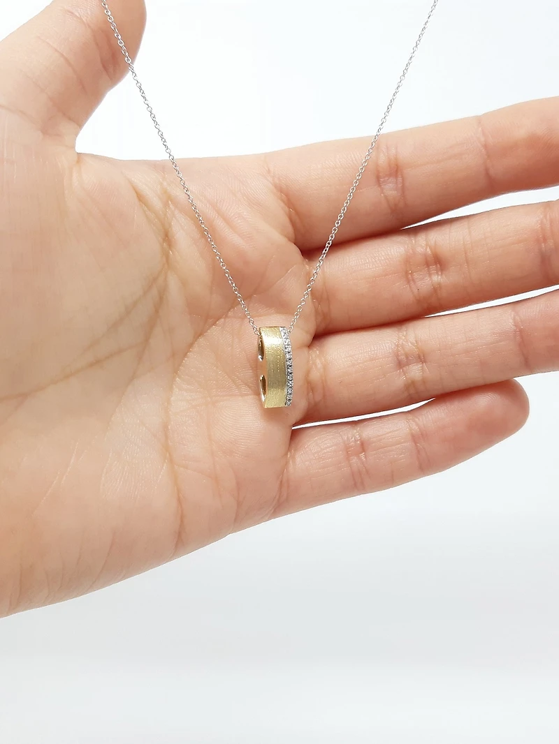 Two-Tone Reversible Pendant with Diamonds