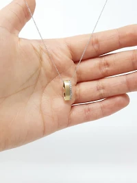 Two-Tone Reversible Pendant with Diamonds