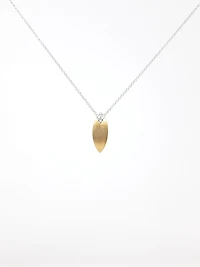 10K Two-Tone Reversible 0.06cttw Diamond Pendant, 18"