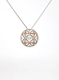 10K White & Rose Gold 0.35cttw Diamond Pendant, 18"