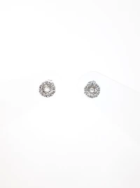 10K White Gold 0.50cttw Diamond Halo Pulse Earrings