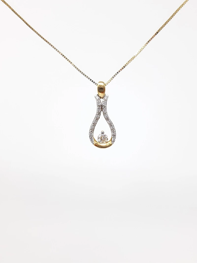 10K Yellow Gold 0.20cttw Canadian Diamond Pendant, 18"