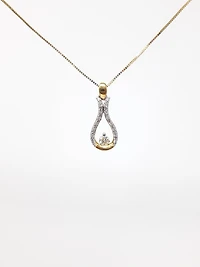 10K Yellow Gold 0.20cttw Canadian Diamond Pendant, 18"