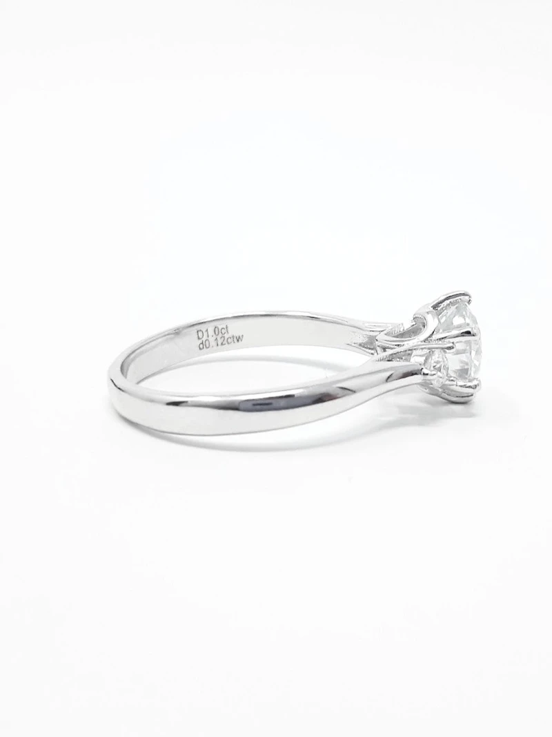 Moissanite and Silver Ring