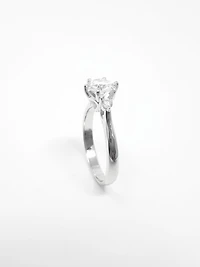 Moissanite and Silver Ring