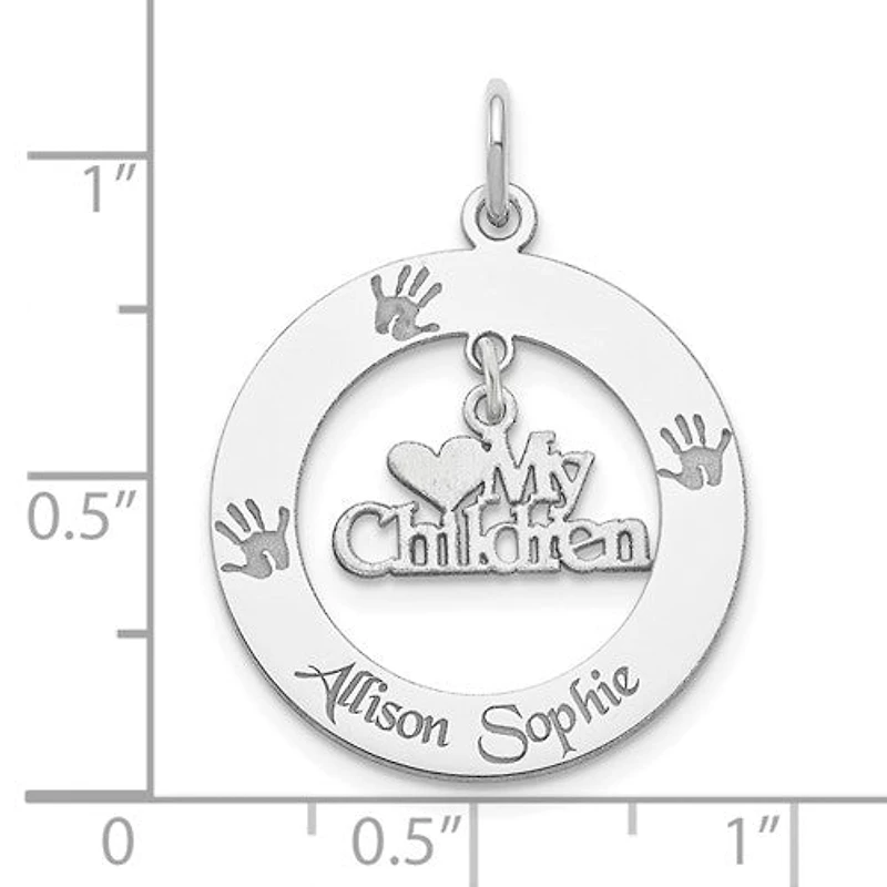 Sterling Silver Personalizable My Children Charm  (2 names only)
