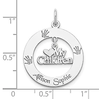Sterling Silver Personalizable My Children Charm  (2 names only)