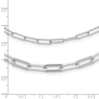 Sterling Silver Rhodium-plated Multi-layer Paperclip Chain with 2in ext Necklace - 20-22"