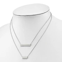 Sterling Silver Double Bar Necklace - 16"