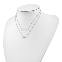 Sterling Silver Double Bar Necklace - 16"