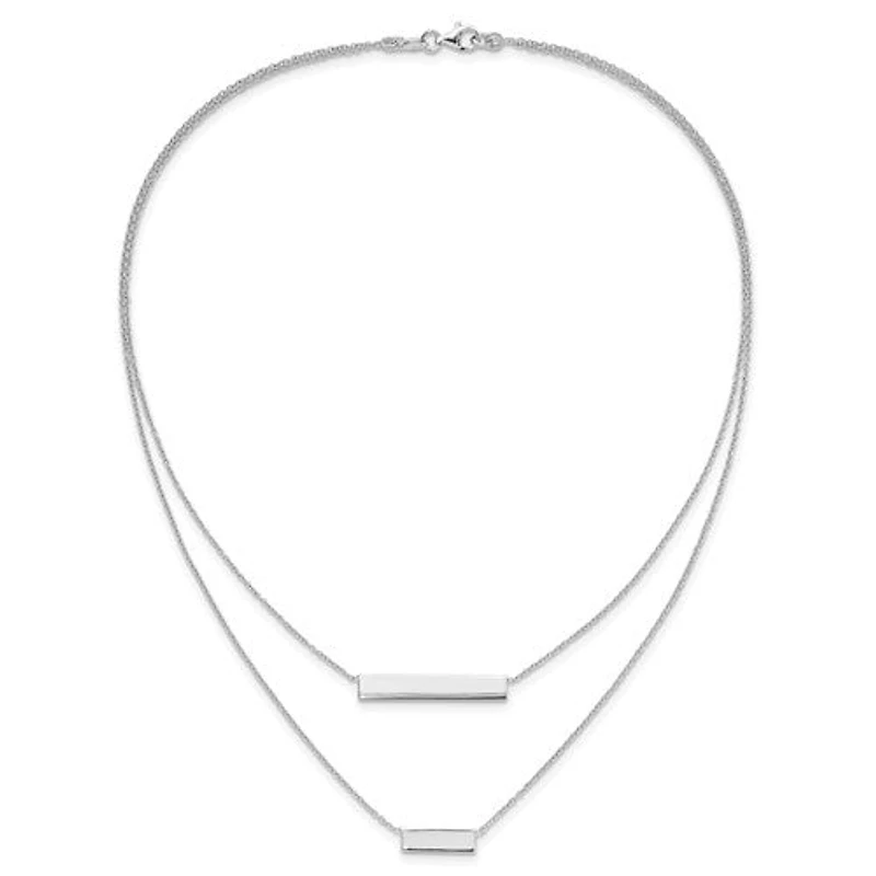 Sterling Silver Double Bar Necklace - 16"