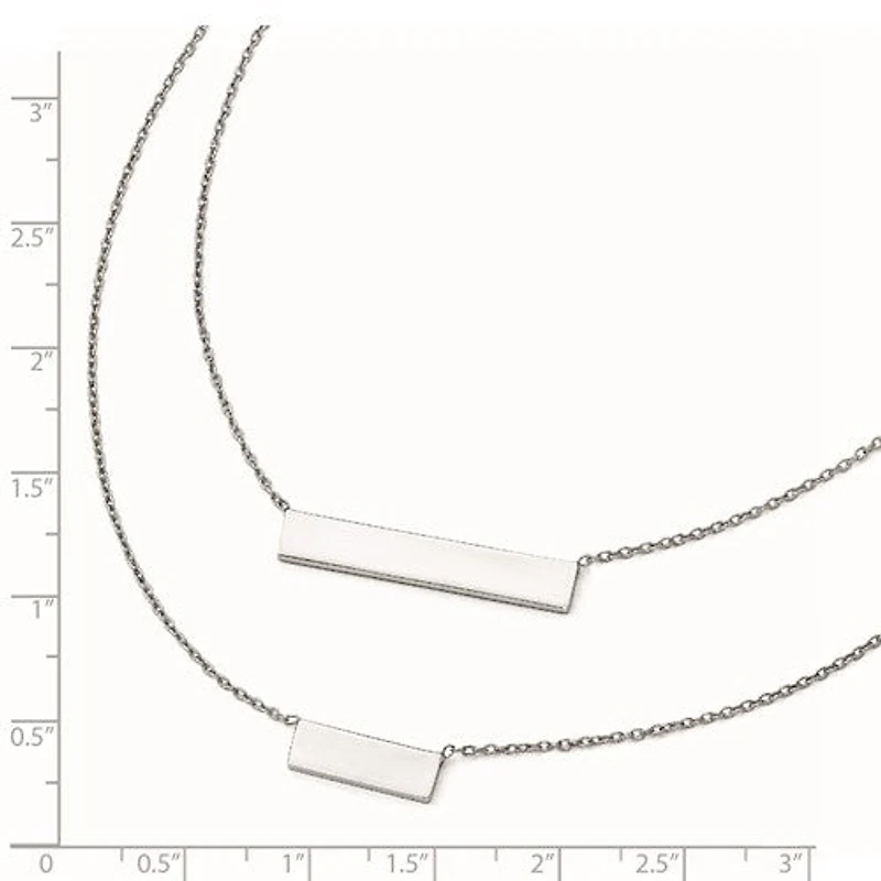 Sterling Silver Double Bar Necklace - 16"