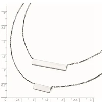 Sterling Silver Double Bar Necklace - 16"
