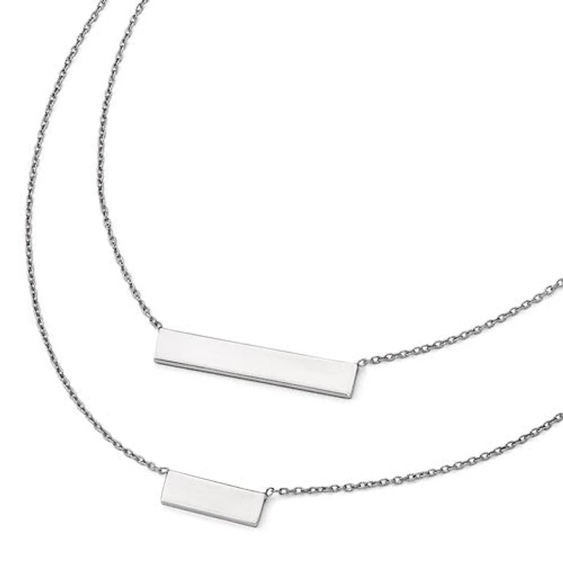 Sterling Silver Double Bar Necklace - 16"