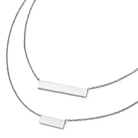 Sterling Silver Double Bar Necklace - 16"